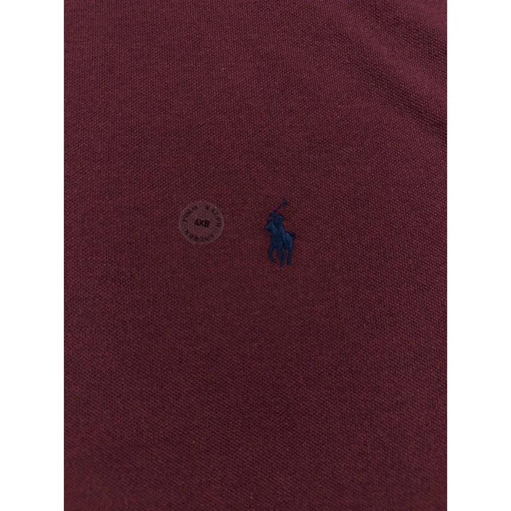 Polo‎ Ralph Lauren Men's Maroon Red Long Sleeve Knit Polo Shirt Size 4XB Preppy